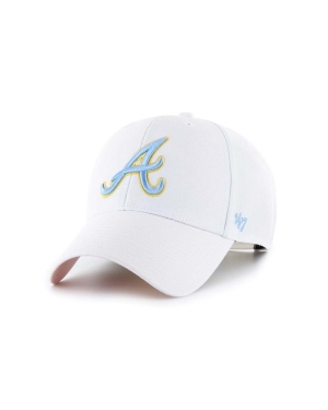 47brand czapka z domieszką wełny MLB Atlanta Braves kolor biały z aplikacją
