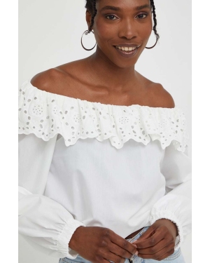 Answear Lab bluzka bawełniana X kolekcja limitowana BE SHERO damska kolor biały gładka
