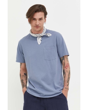 Hollister Co. t-shirt bawełniany kolor niebieski gładki