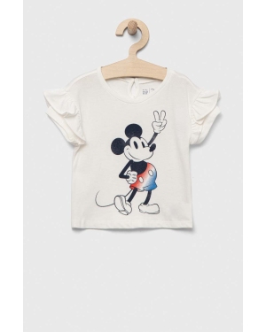 GAP t-shirt bawełniany dziecięcy x Disney kolor beżowy