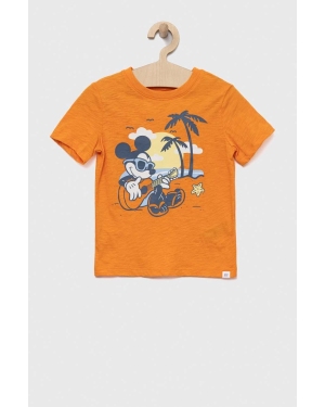 GAP t-shirt bawełniany dziecięcy x Disney kolor pomarańczowy z nadrukiem