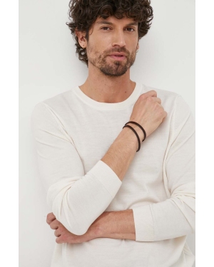 BOSS sweter wełniany męski kolor biały lekki