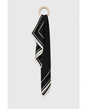 Calvin Klein apaszka jedwabna kolor czarny wzorzysta