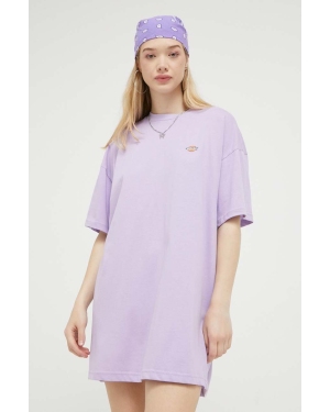 Dickies sukienka bawełniana kolor fioletowy mini oversize