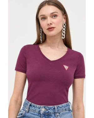 Guess t-shirt damski kolor fioletowy
