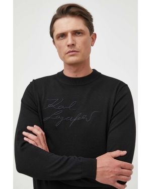 Karl Lagerfeld sweter męski kolor czarny lekki