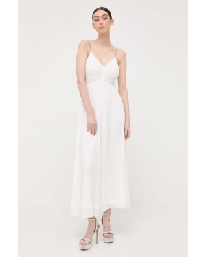 Morgan sukienka kolor biały maxi rozkloszowana