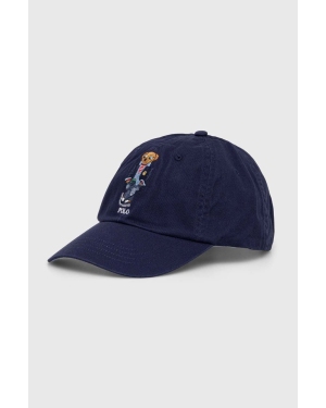 Polo Ralph Lauren czapka bawełniana kolor granatowy z aplikacją