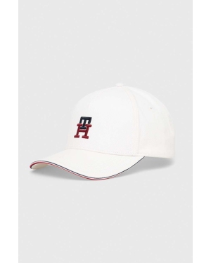 Tommy Hilfiger czapka z daszkiem bawełniana kolor biały z aplikacją