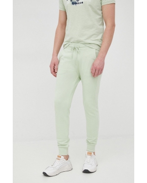 United Colors of Benetton spodnie bawełniane męskie kolor zielony gładkie