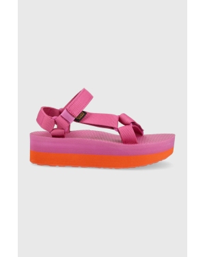 Teva sandały Flatform Universal damskie kolor różowy na platformie 1008844