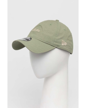 New Era czapka z daszkiem kolor zielony z aplikacją