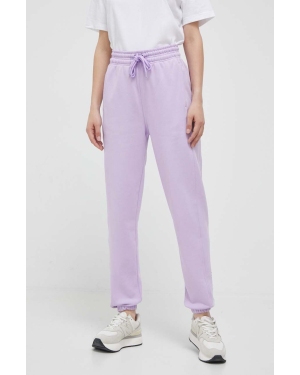 adidas by Stella McCartney spodnie dresowe kolor fioletowy gładkie