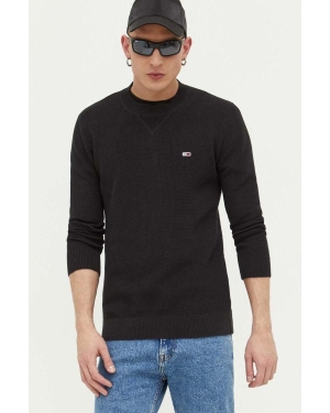 Tommy Jeans sweter bawełniany kolor czarny