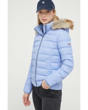 Tommy Jeans kurtka puchowa damska kolor niebieski zimowa DW0DW08588
