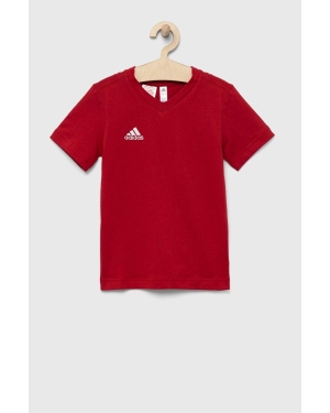 adidas Performance t-shirt bawełniany dziecięcy ENT22 TEE Y kolor czerwony gładki