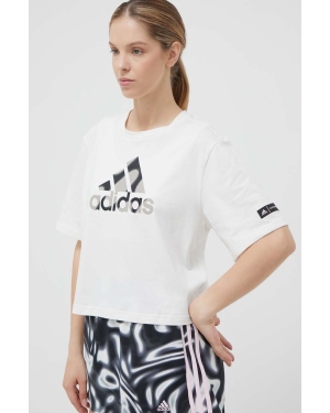 adidas Performance t-shirt bawełniany x Marimekko kolor biały