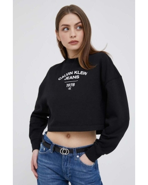 Calvin Klein Jeans bluza damska kolor czarny z nadrukiem