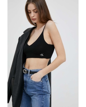 Calvin Klein Jeans top damski kolor czarny