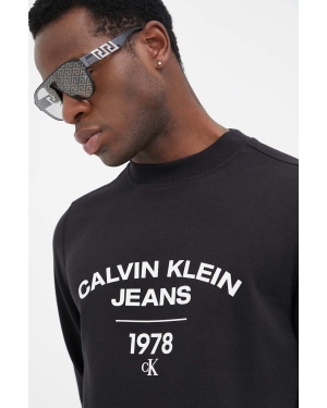 Calvin Klein Jeans bluza męska kolor czarny z nadrukiem