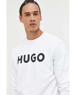 HUGO bluza bawełniana męska kolor biały z nadrukiem 50477328