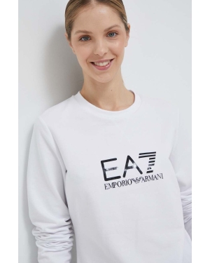 EA7 Emporio Armani bluza damska kolor biały z nadrukiem