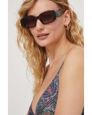 Answear Lab okulary przeciwsłoneczne X kolekcja limitowana BE SHERO damskie kolor brązowy