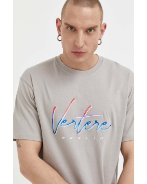 Vertere Berlin t-shirt bawełniany kolor beżowy z aplikacją
