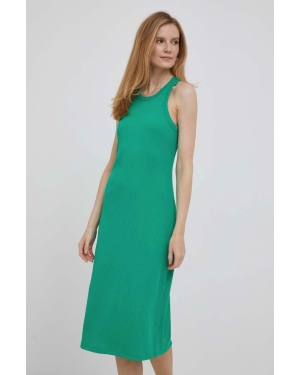 GAP sukienka kolor zielony midi dopasowana