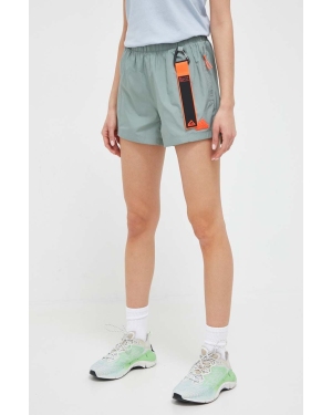 adidas szorty damskie kolor zielony gładkie medium waist
