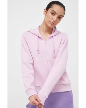 adidas bluza damska kolor różowy z kapturem z aplikacją