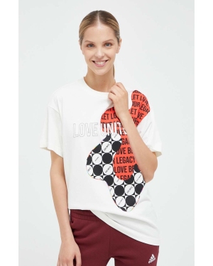 adidas t-shirt bawełniany PRIDE kolor beżowy z nadrukiem