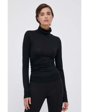 Calvin Klein longsleeve damski kolor czarny z golfem