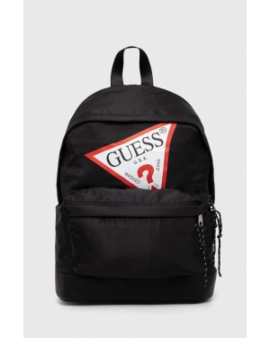 Guess plecak dziecięcy kolor czarny duży z nadrukiem