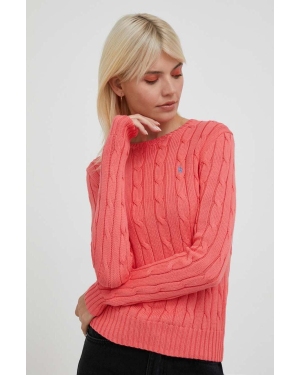 Polo Ralph Lauren sweter bawełniany kolor pomarańczowy