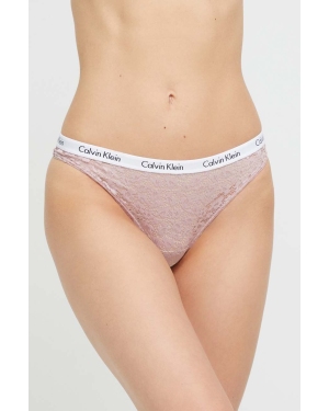 Calvin Klein Underwear brazyliany kolor różowy z koronki