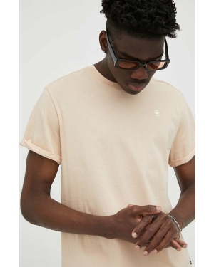 G-Star Raw t-shirt bawełniany kolor beżowy gładki