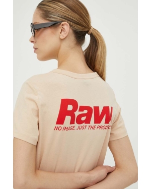 G-Star Raw t-shirt bawełniany kolor beżowy