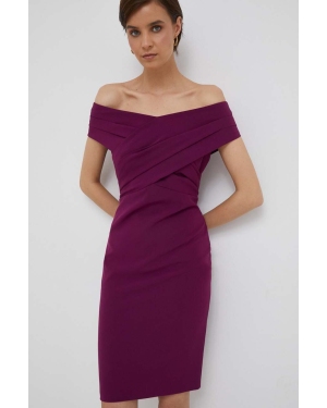Lauren Ralph Lauren sukienka kolor fioletowy mini prosta