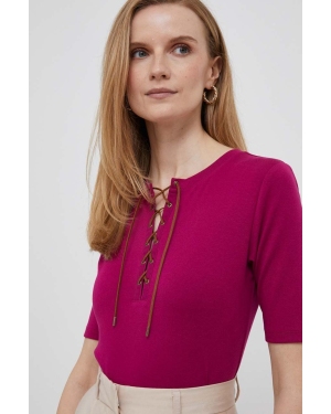 Lauren Ralph Lauren t-shirt damski kolor fioletowy