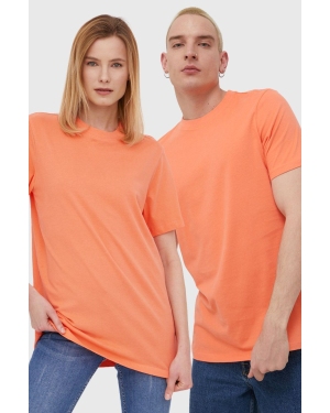 Superdry t-shirt bawełniany kolor pomarańczowy gładki
