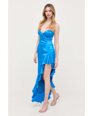 Bardot sukienka kolor niebieski mini prosta
