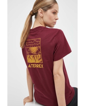 adidas TERREX t-shirt Graphic Altitude damski kolor bordowy
