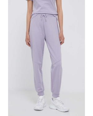 Calvin Klein Jeans spodnie dresowe kolor fioletowy gładkie