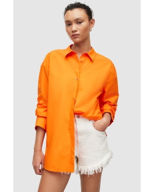 AllSaints koszula bawełniana SASHA SHIRT damska kolor pomarańczowy relaxed z kołnierzykiem klasycznym WH027Y