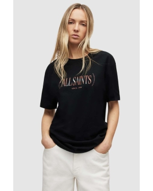 AllSaints t-shirt bawełniany RILA BOYFRIEND TEE kolor czarny WG076Y