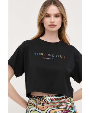 Kurt Geiger London t-shirt bawełniany kolor czarny
