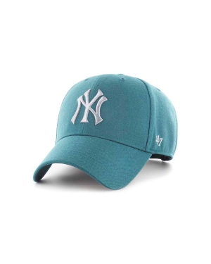 47 brand czapka z daszkiem bawełniana MLB New York Yankees kolor zielony z aplikacją