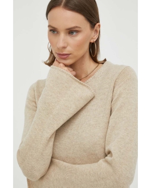 By Malene Birger sweter wełniany damski kolor beżowy