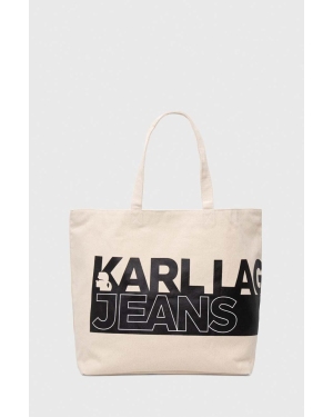Karl Lagerfeld Jeans torebka kolor beżowy